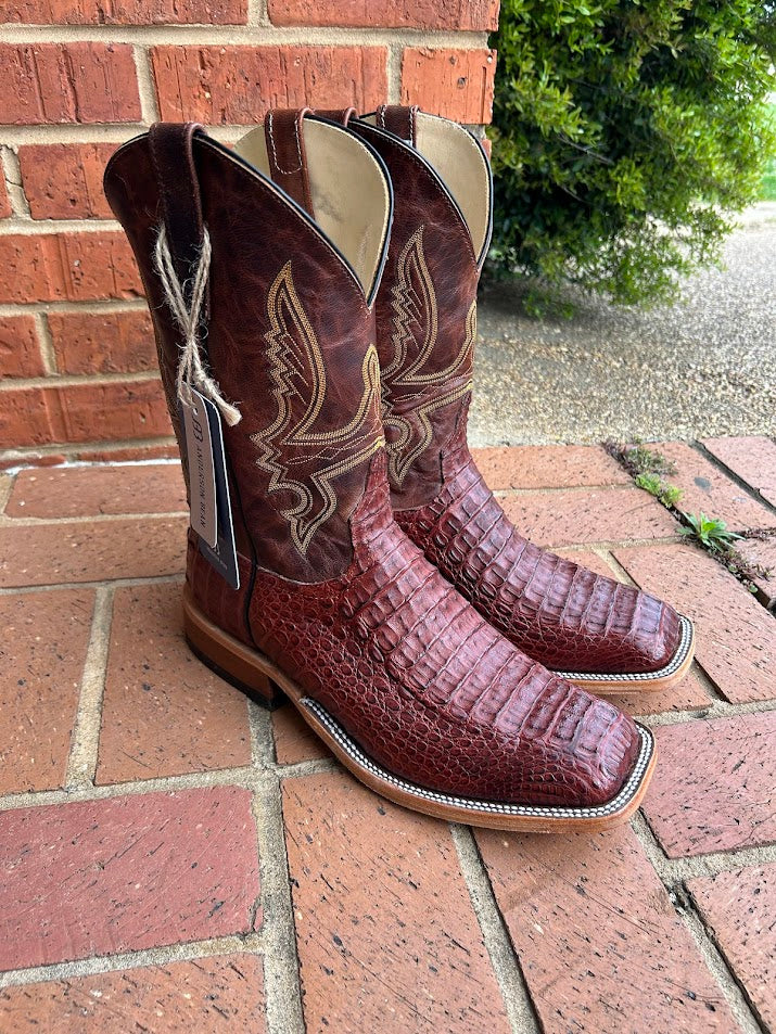 Anderson Bean 338082 11" Rust Lux Hornback Caiman Wide Square Toe Boots FINAL SALE