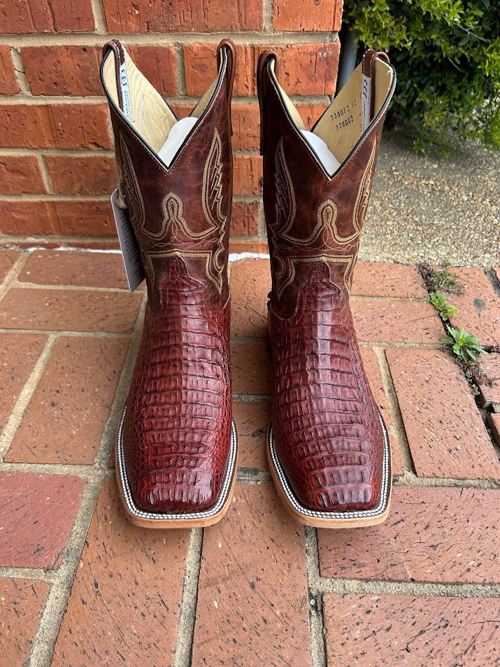 Anderson Bean 338082 11" Rust Lux Hornback Caiman Wide Square Toe Boots FINAL SALE