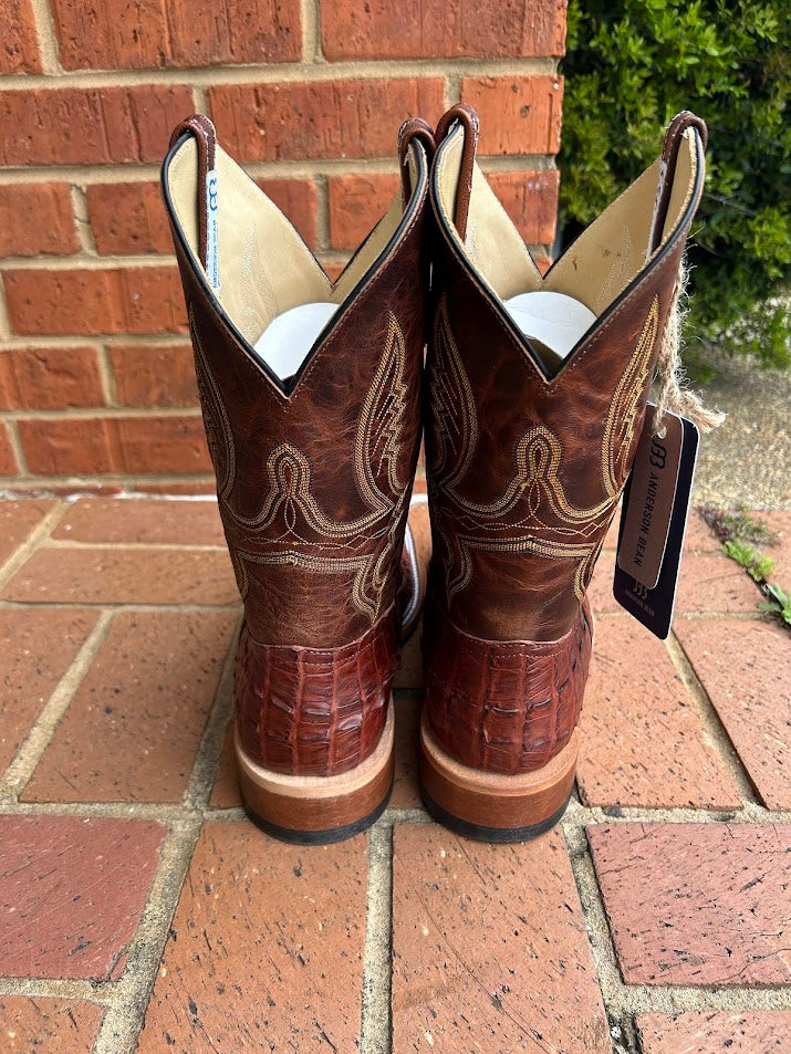 Anderson Bean 338082 11" Rust Lux Hornback Caiman Wide Square Toe Boots FINAL SALE