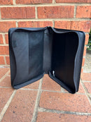 Inside view of bible cover. 