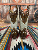 Safari 3921S Brown & Bone Overlay Snip Toe Boots  *CLOSEOUT*