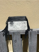 Top Notch Accessories 3064BK Black Cowhide Small Crossbody with Fringe