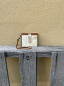 Top Notch Accessories Brown Cowhide Keychain Wristlet Wallet