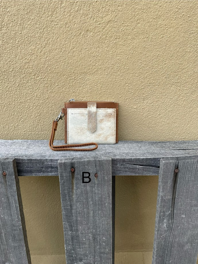Top Notch Accessories Brown Cowhide Keychain Wristlet Wallet