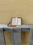 Top Notch Accessories Brown Cowhide Keychain Wristlet Wallet