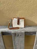 Top Notch Accessories Brown Cowhide Keychain Wristlet Wallet