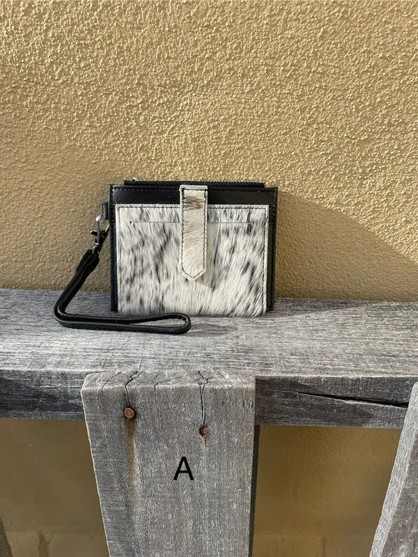 Top Notch Accessories Black Cowhide Keychain Wristlet Wallet