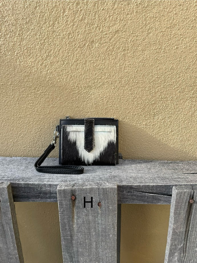 Top Notch Accessories Black Cowhide Keychain Wristlet Wallet
