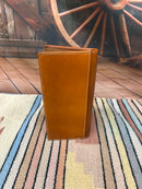 Top Notch Accessories 60107-3L.BR Light Brown Floral Design Leather Wallet With Beige Inlay