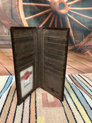 Top Notch Accessories 60107-2CF Coffee Floral Design With Turquoise Inlay Wallet