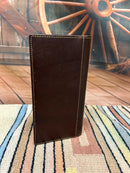 Top Notch Accessories 60107-2CF Coffee Floral Design With Turquoise Inlay Wallet