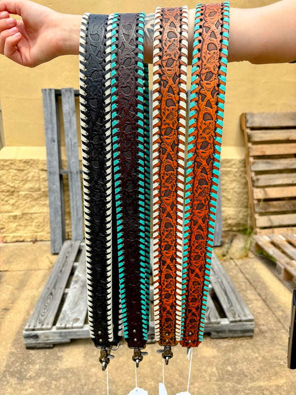 Leather Purse Strap With Lacing