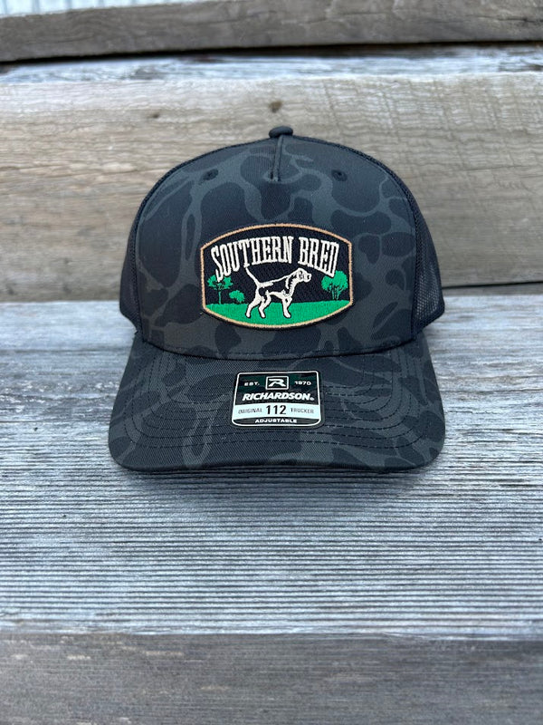 Southern Bred “Delta #14” Richardson 112PFP Adjustable Snap Back Cap In Sable Duck Camo