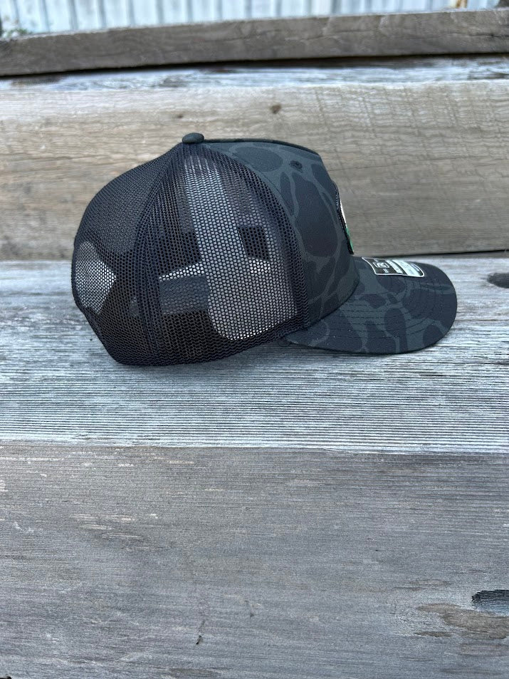 Southern Bred “Delta #14” Richardson 112PFP Adjustable Snap Back Cap In Sable Duck Camo