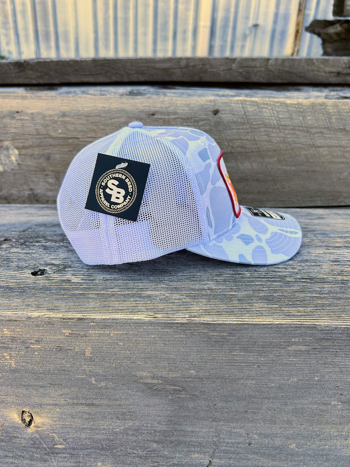 Southern Bred “Big Beefy Boy” Richardson 112PFP Adjustable Snap Back Cap In Blizzard Duck Camo