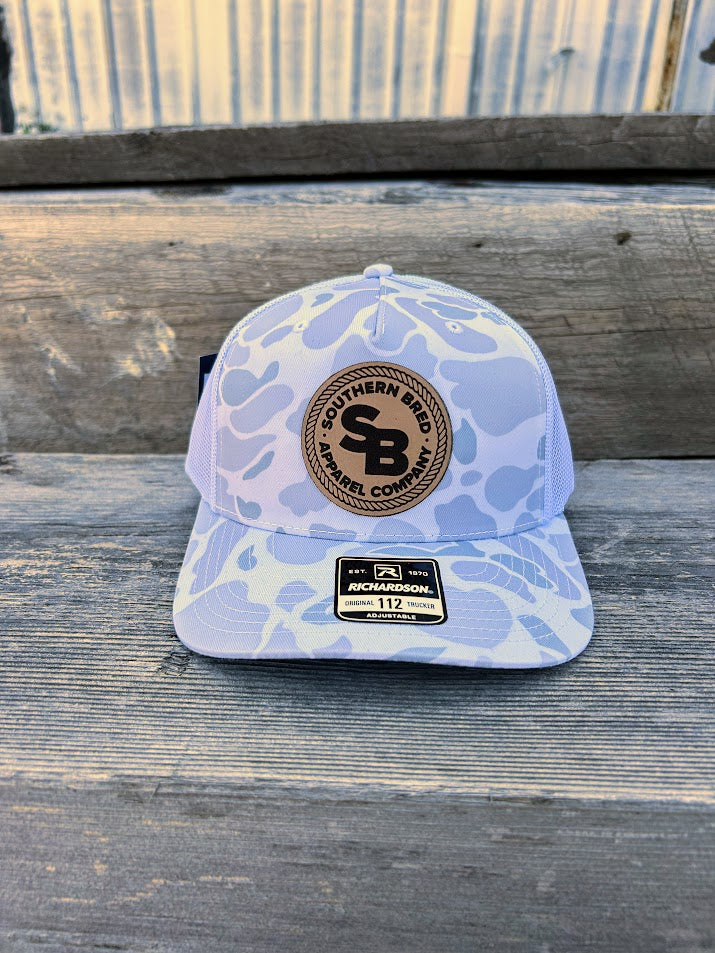 Southern Bred Natural Patch Richardson 112PFP Adjustable Snap Back Cap In Blizzard Duck Camo