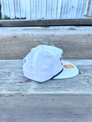 Southern Bred Apparel Co Tuscaloosa, AL white cap with black rope. 
Side View