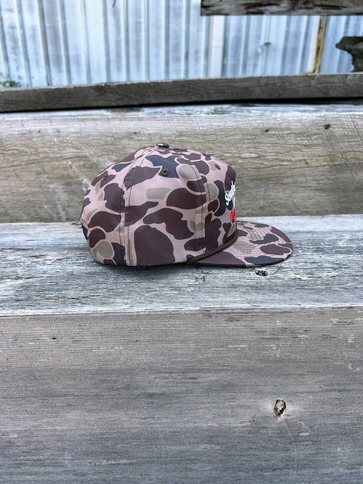 Bark Duck Camo Richardson cap with 'Southern Bred Apparel Co. Oxford, MS 
Side View