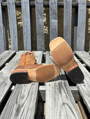 Men's Anderson Bean 11" shaft Geronimo Bison square toe boots with pull tabs and pull holes. Bottom view showing hybrid outsole.