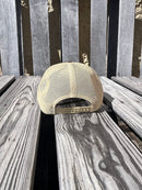 Starkville, Mississippi Leather Circle Patch Brown/Khaki Richardson 112 Cap back view