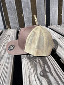 Starkville, Mississippi Leather Circle Patch Brown/Khaki Richardson 112 Cap side view