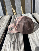 Old School Bark Duck Camo Leather Buck Patch Richardson 112 Cap  60% Cotton / 40% Polyester
Mid Profile / Pre-curved Visor Side view