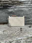 Black leather cowhide keychain wallet. Front View G