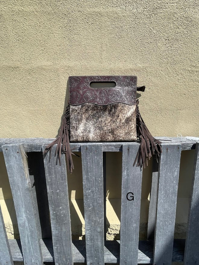Top Notch Accessories 3074CF Coffee Cowhide & Tooled Leather Purse