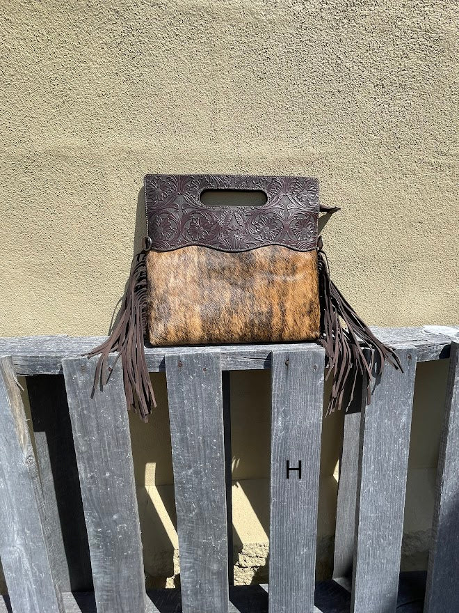 Top Notch Accessories 3074CF Coffee Cowhide & Tooled Leather Purse