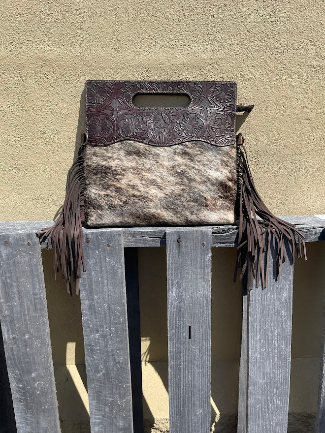 Top Notch Accessories 3074CF Coffee Cowhide & Tooled Leather Purse