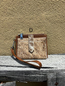 Top Notch Accessories Brown Cowhide Keychain Wristlet Wallet