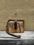 Top Notch Accessories Brown Cowhide Keychain Wristlet Wallet