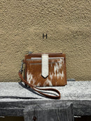 Top Notch Accessories Brown Cowhide Keychain Wristlet Wallet