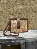 Top Notch Accessories Brown Cowhide Keychain Wristlet Wallet