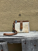 Top Notch Accessories Brown Cowhide Keychain Wristlet Wallet