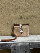 Top Notch Accessories Brown Cowhide Keychain Wristlet Wallet