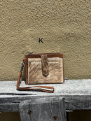 Top Notch Accessories Brown Cowhide Keychain Wristlet Wallet