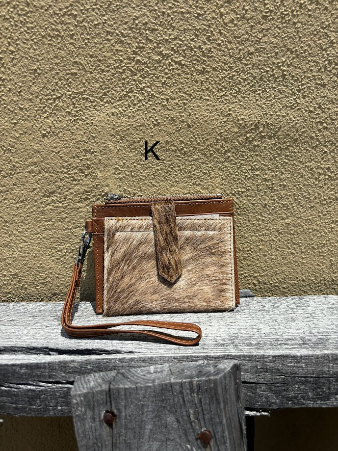 Top Notch Accessories Brown Cowhide Keychain Wristlet Wallet