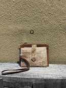 Top Notch Accessories Brown Cowhide Keychain Wristlet Wallet