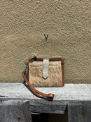 Top Notch Accessories Brown Cowhide Keychain Wristlet Wallet