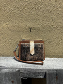 Top Notch Accessories Brown Cowhide Keychain Wristlet Wallet