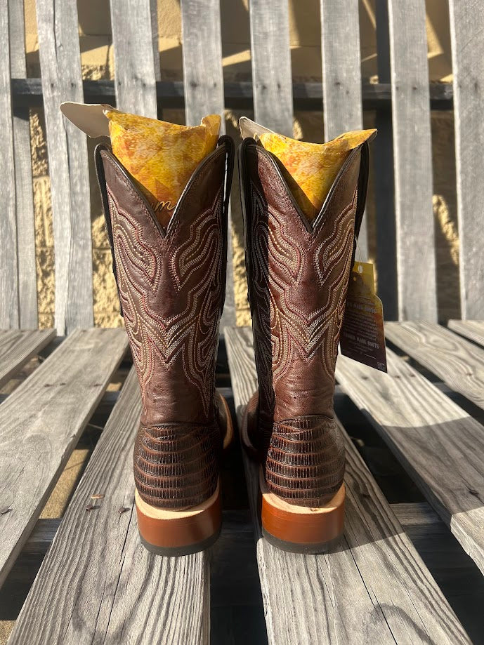 Men's Tanner Mark TM200969 Brown Lizard Print Square Toe Boot