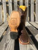 Men's Tanner Mark TM200969 Brown Lizard Print Square Toe Boot