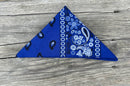 Royal Blue bandana with a classic paisley pattern. 