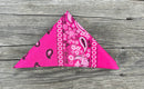 Hot Pink bandana with a classic paisley print. 