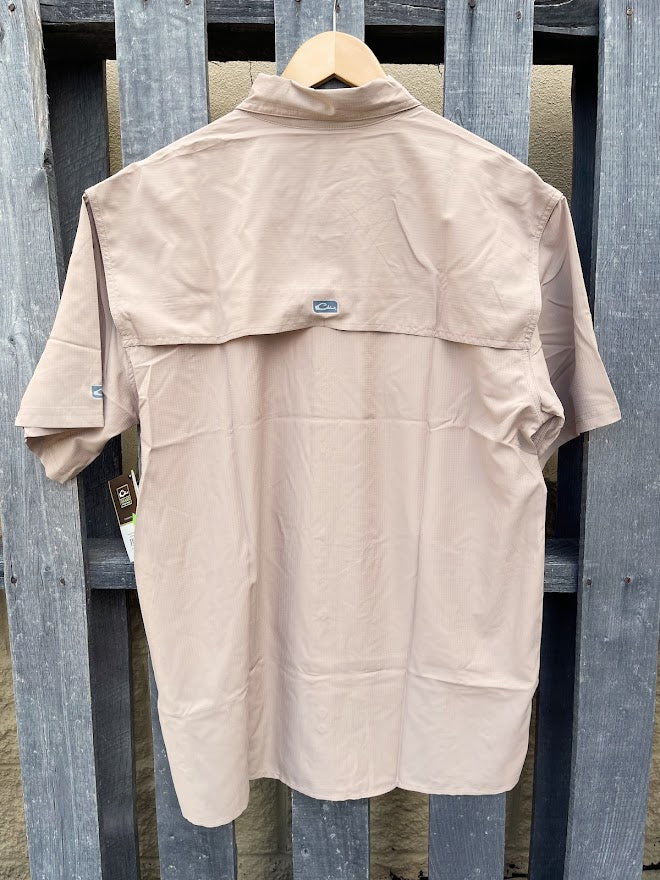 Drake DPF1170-SMK Flyweight Silver Mink Khaki Short Sleeve Shirt