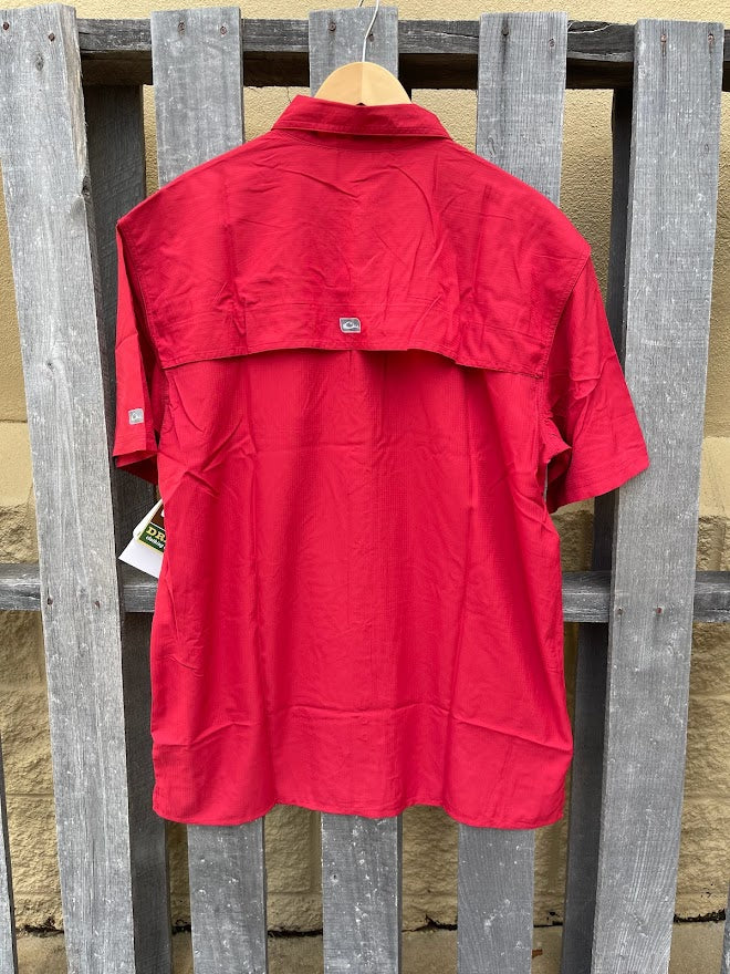 Drake DPF1170-RIR Flyweight Rio Red Short Sleeve Shirt