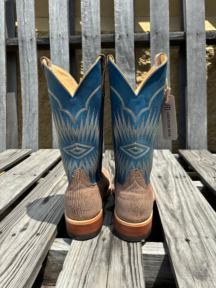 Men's Anderson Bean 12 Inch Shaft Tan Amazon Poseidon Goat Wide Square Toe Boots