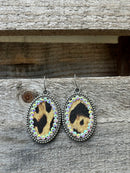 Animal Print Earring w/Crystal Accent ERZ190525-21