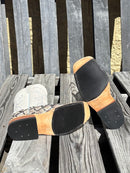 Men's Anderson Bean Stone Cold Big Bass square toe cowboy boots with a 12"  Polar Buffamonte shaft. Bottom View showing hybrid outsole 